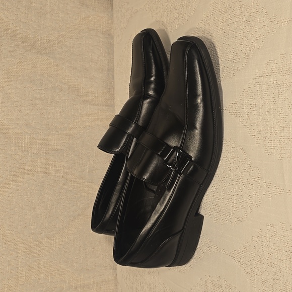 Mens Black Perry Ellis Portfolio Memory Foam Square Toe Dress Shoes Size 12 - Picture 1 of 11